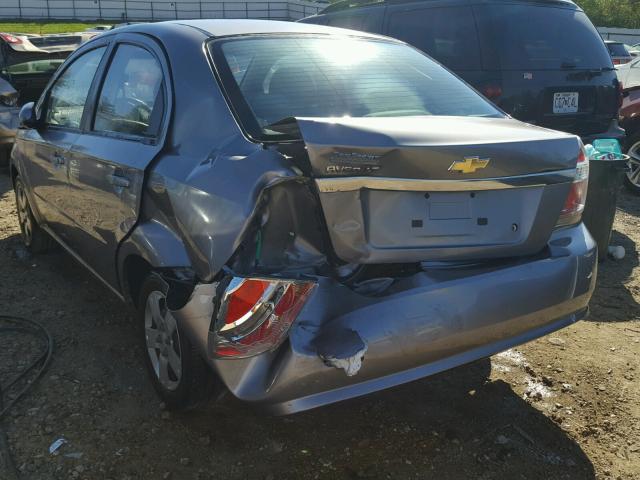KL1TD56E19B600181 - 2009 CHEVROLET AVEO LS GRAY photo 9