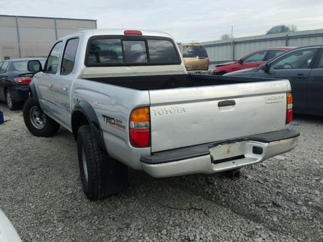 5TEGN92NX3Z176491 - 2003 TOYOTA TACOMA DOU SILVER photo 3