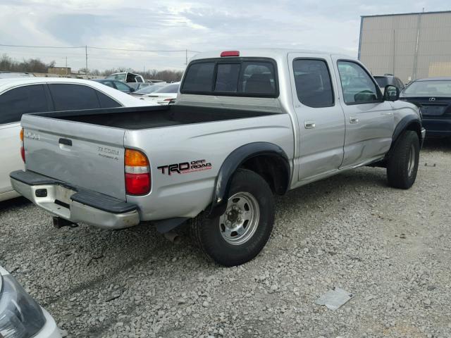 5TEGN92NX3Z176491 - 2003 TOYOTA TACOMA DOU SILVER photo 4