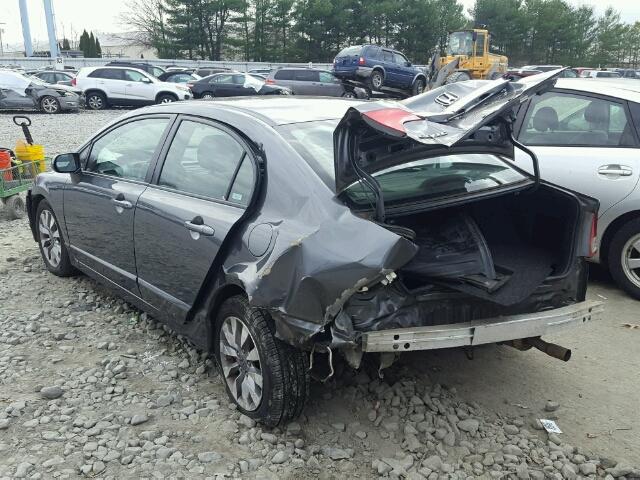 2HGFA16849H306185 - 2009 HONDA CIVIC EX GRAY photo 3