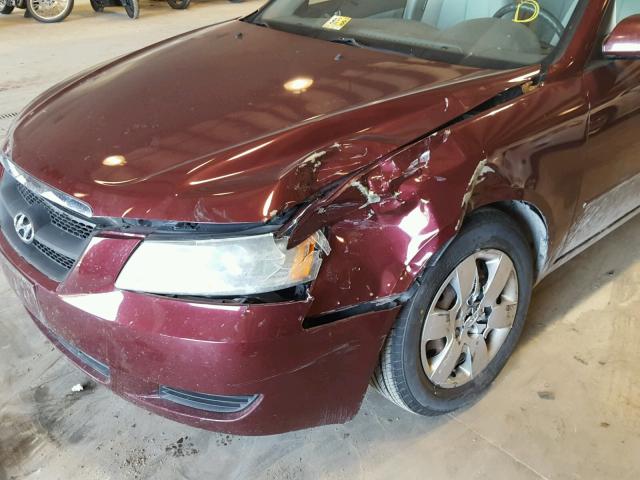 5NPET46C68H301232 - 2008 HYUNDAI SONATA BURGUNDY photo 9