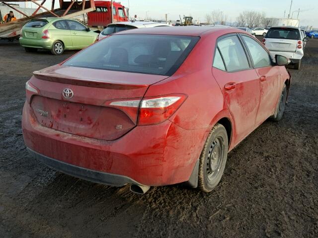 2T1BURHE0FC425363 - 2015 TOYOTA COROLLA L RED photo 4