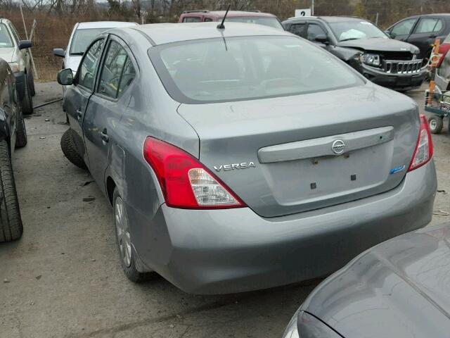 3N1CN7AP4CL858603 - 2012 NISSAN VERSA S GRAY photo 3