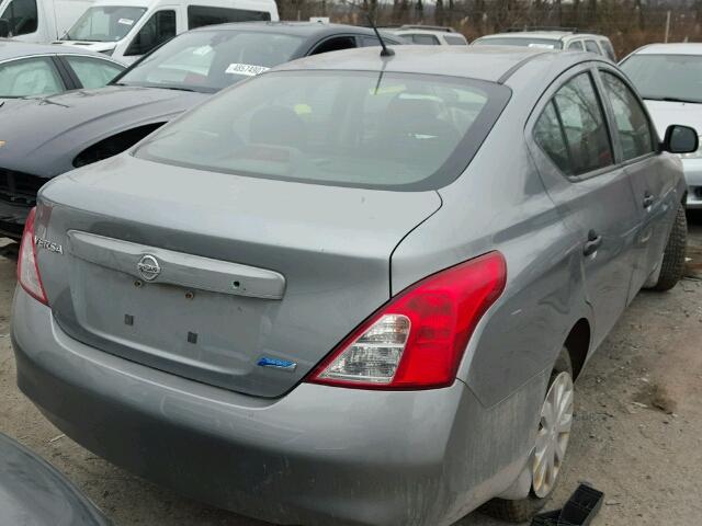 3N1CN7AP4CL858603 - 2012 NISSAN VERSA S GRAY photo 4