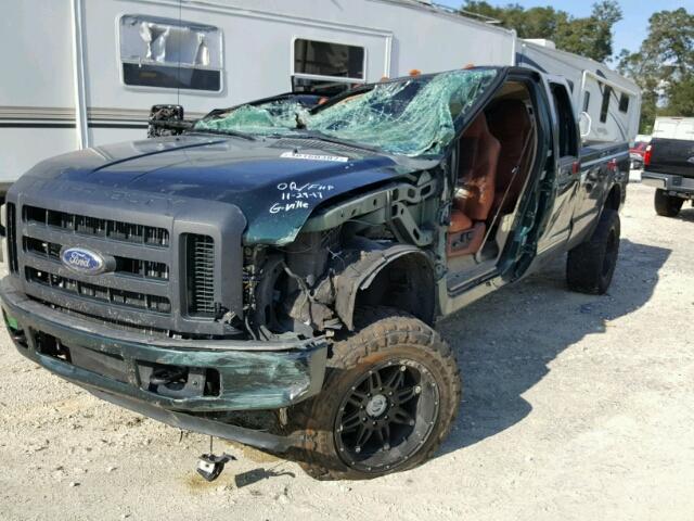 1FTWW31R68EA85495 - 2008 FORD F350 SRW S GREEN photo 2