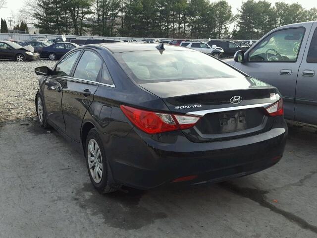 5NPEB4AC4BH127680 - 2011 HYUNDAI SONATA GLS BLACK photo 3