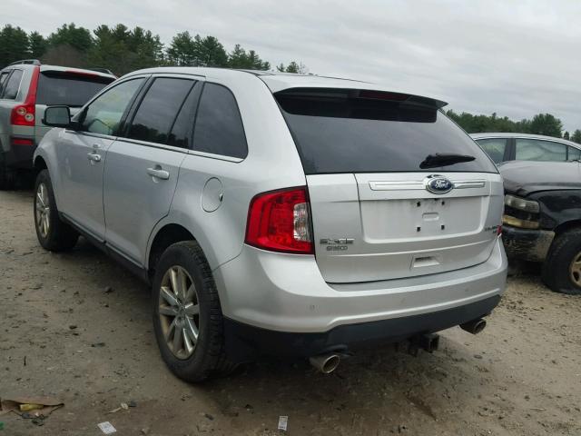 2FMDK4KC1BBA24637 - 2011 FORD EDGE LIMIT SILVER photo 3