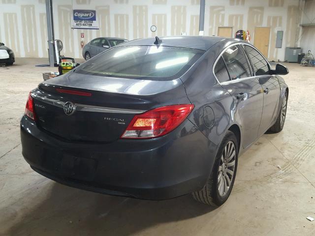 2G4GS5EC5B9178063 - 2011 BUICK REGAL CXL GRAY photo 4