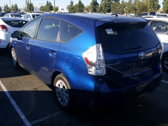 JTDZN3EU3EJ001814 - 2014 TOYOTA PRIUS V BLUE photo 3