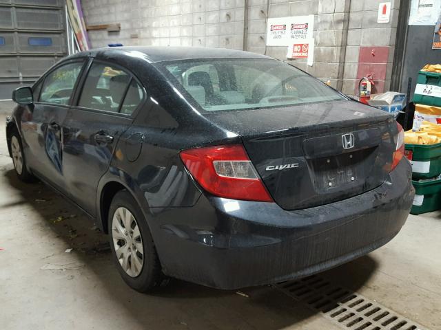 19XFB2F58CE024223 - 2012 HONDA CIVIC LX BLACK photo 3