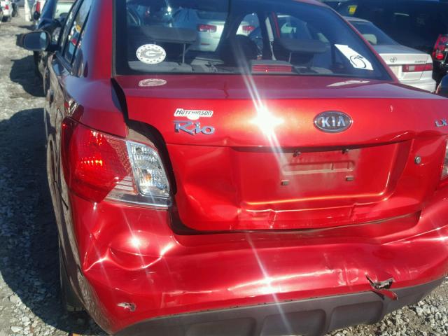 KNADH4A34B6858434 - 2011 KIA RIO BASE RED photo 9