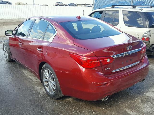 JN1BV7ARXEM702071 - 2014 INFINITI Q50 BASE Rojo foto 3