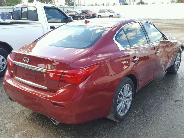 JN1BV7ARXEM702071 - 2014 INFINITI Q50 BASE Rojo foto 4