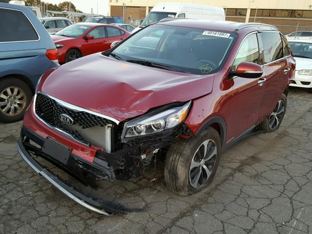 5XYPHDA50GG080106 - 2016 KIA SORENTO EX RED photo 2