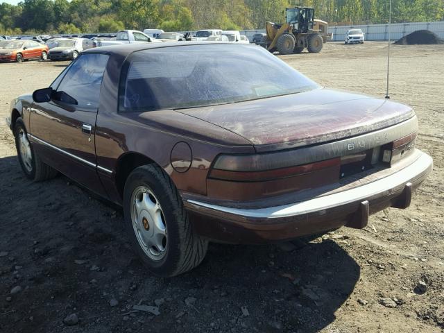 1G4EC13L3MB900163 - 1991 BUICK REATTA BURGUNDY photo 3