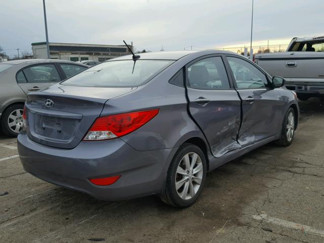 KMHCU4AE4EU595997 - 2014 HYUNDAI ACCENT GLS GRAY photo 4