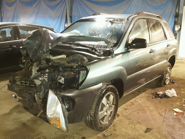 KNDJF724577401542 - 2007 KIA SPORTAGE L GREEN photo 2