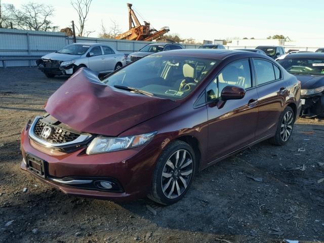 2HGFB2F93FH509799 - 2015 HONDA CIVIC EXL MAROON photo 2