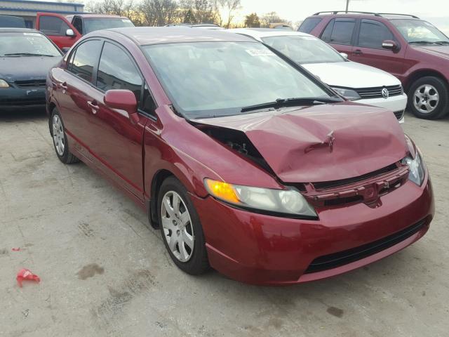 1HGFA16546L045340 - 2006 HONDA CIVIC LX MAROON photo 1