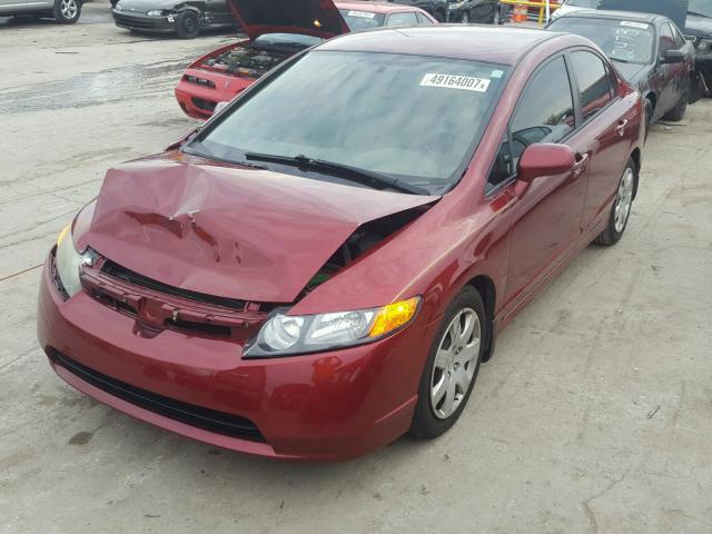 1HGFA16546L045340 - 2006 HONDA CIVIC LX MAROON photo 2