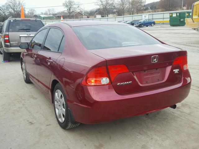 1HGFA16546L045340 - 2006 HONDA CIVIC LX MAROON photo 3