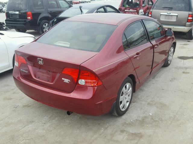 1HGFA16546L045340 - 2006 HONDA CIVIC LX MAROON photo 4