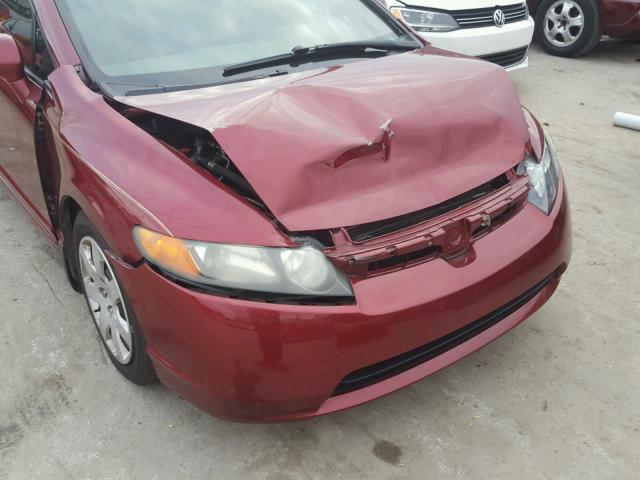 1HGFA16546L045340 - 2006 HONDA CIVIC LX MAROON photo 9