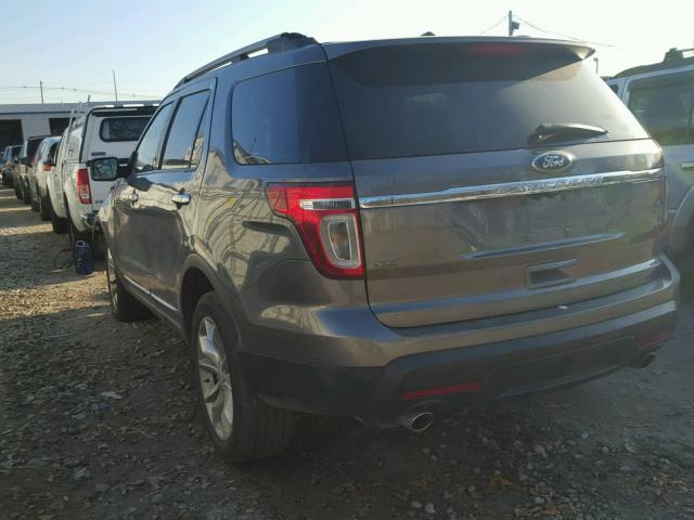 1FM5K8D89DGC89290 - 2013 FORD EXPLORER X GRAY photo 3