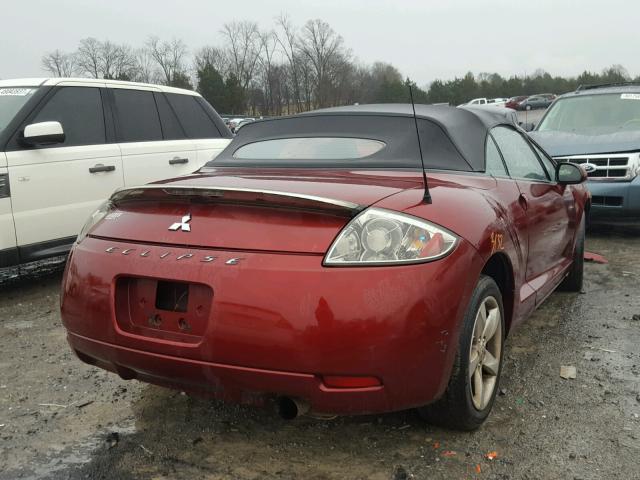 4A3AL25F37E009323 - 2007 MITSUBISHI ECLIPSE SP MAROON photo 4