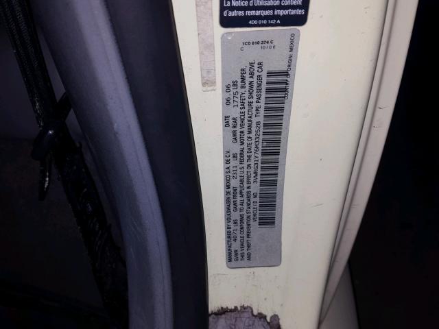 3VWRG31Y76M332528 - 2006 VOLKSWAGEN NEW BEETLE Krem foto 10