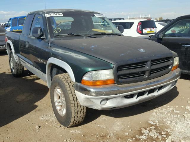 1B7GG22NX1S246476 - 2001 DODGE DAKOTA GREEN photo 1