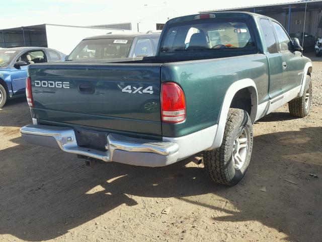 1B7GG22NX1S246476 - 2001 DODGE DAKOTA GREEN photo 4