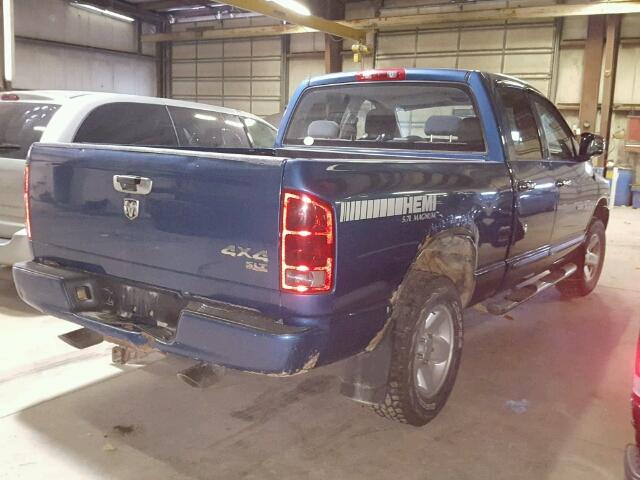 1D7HU18D15S100792 - 2005 DODGE RAM 1500 S BLUE photo 4