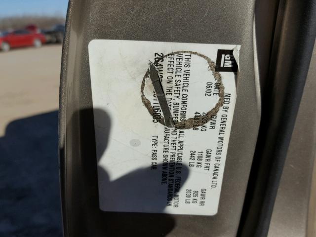 2G4WS52J531106035 - 2003 BUICK CENTURY CU GOLD photo 10