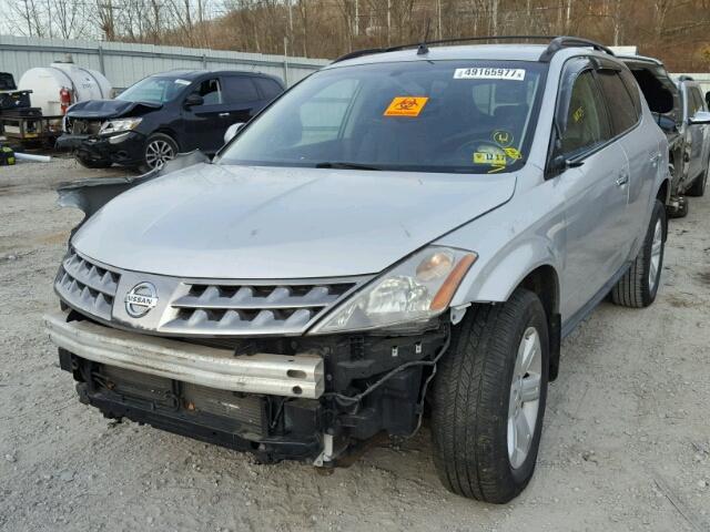 JN8AZ08W57W654667 - 2007 NISSAN MURANO SL SILVER photo 2