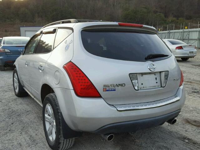 JN8AZ08W57W654667 - 2007 NISSAN MURANO SL SILVER photo 3