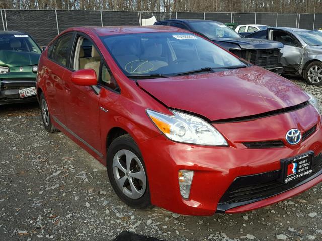 JTDKN3DU4D0353887 - 2013 TOYOTA PRIUS RED photo 1