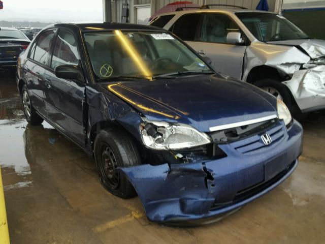 JHMES16503S003285 - 2003 HONDA CIVIC LX BLUE photo 1