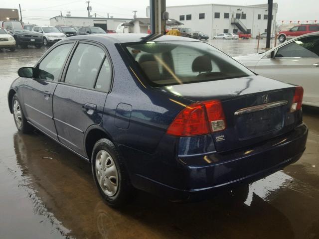 JHMES16503S003285 - 2003 HONDA CIVIC LX BLUE photo 3