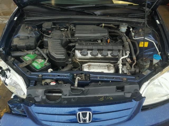 JHMES16503S003285 - 2003 HONDA CIVIC LX BLUE photo 7