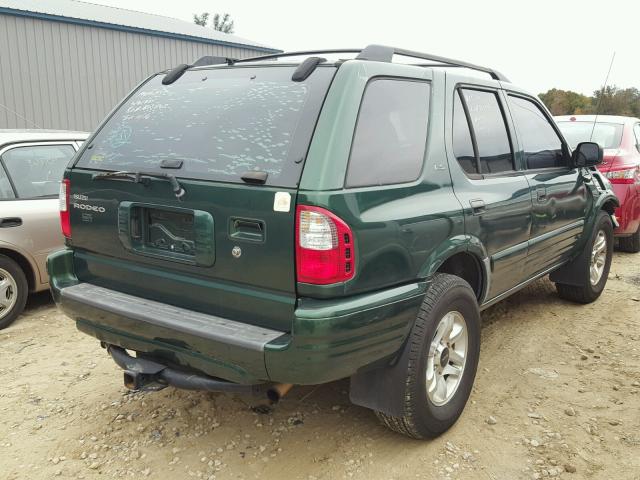 4S2DM58W524306297 - 2002 ISUZU RODEO S GREEN photo 4