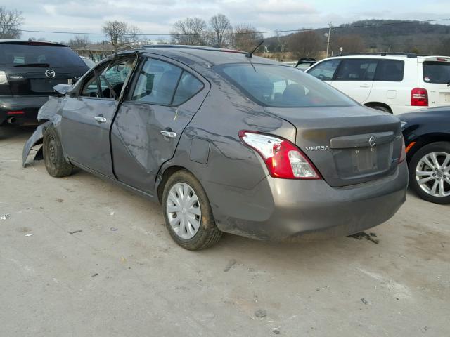 3N1CN7AP4CL917228 - 2012 NISSAN VERSA S GRAY photo 3