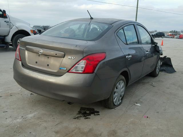 3N1CN7AP4CL917228 - 2012 NISSAN VERSA S GRAY photo 4