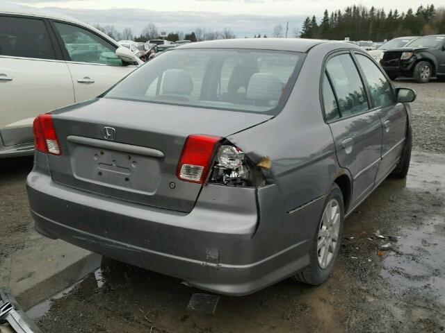 2HGES16625H000457 - 2005 HONDA CIVIC LX GRAY photo 4