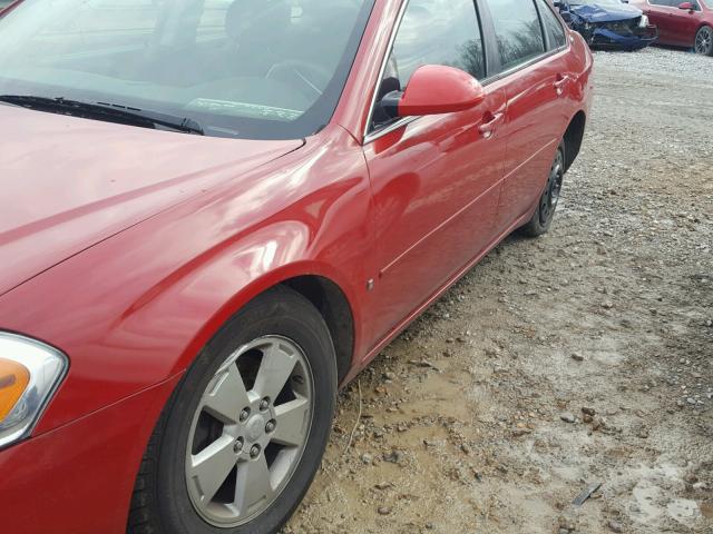 2G1WB55N789128574 - 2008 CHEVROLET IMPALA LS MAROON photo 9