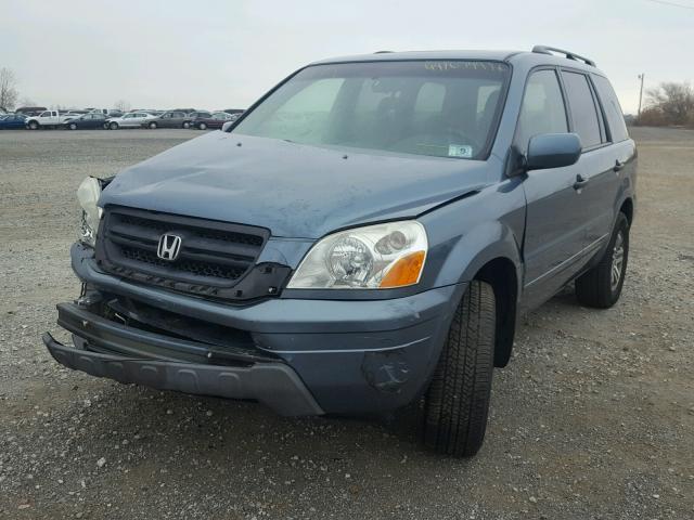 5FNYF18505B068217 - 2005 HONDA PILOT EXL BLUE photo 2