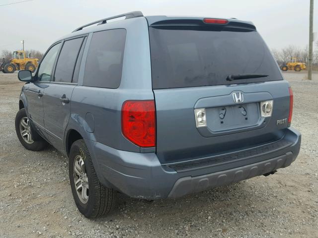 5FNYF18505B068217 - 2005 HONDA PILOT EXL BLUE photo 3