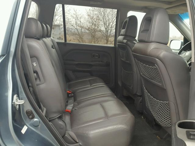 5FNYF18505B068217 - 2005 HONDA PILOT EXL BLUE photo 6