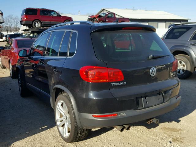 WVGBV7AX5CW559197 - 2012 VOLKSWAGEN TIGUAN S BLACK photo 3