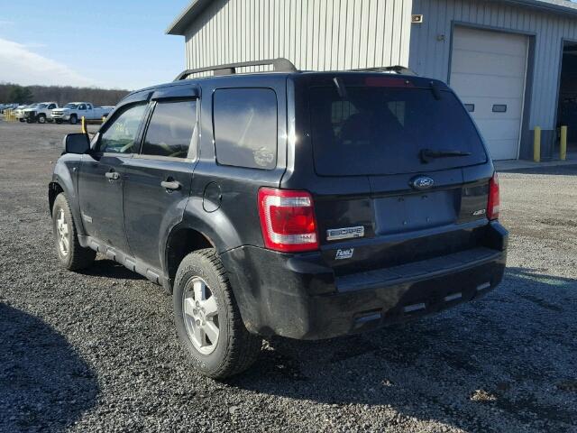 1FMCU93108KA64352 - 2008 FORD ESCAPE XLT BLACK photo 3